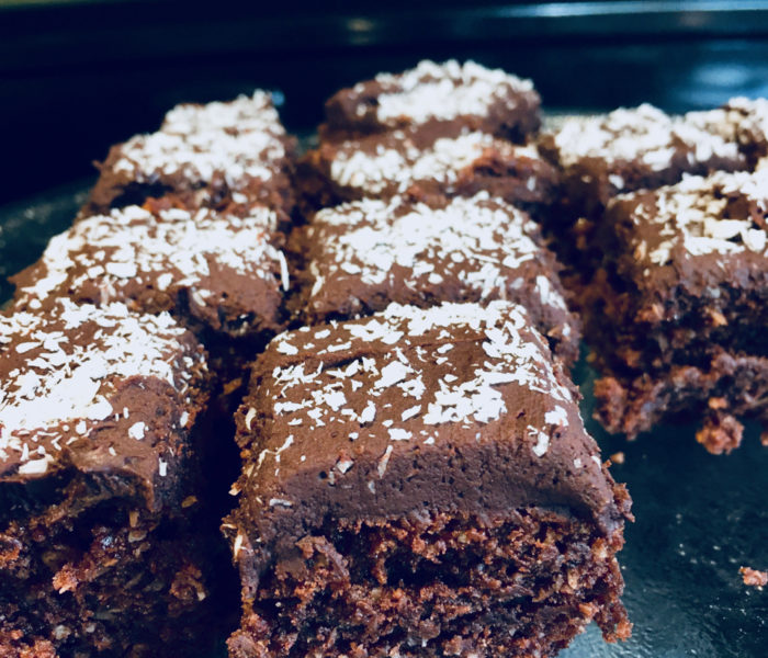 Melt and Mix Chocolate Coconut Slice
